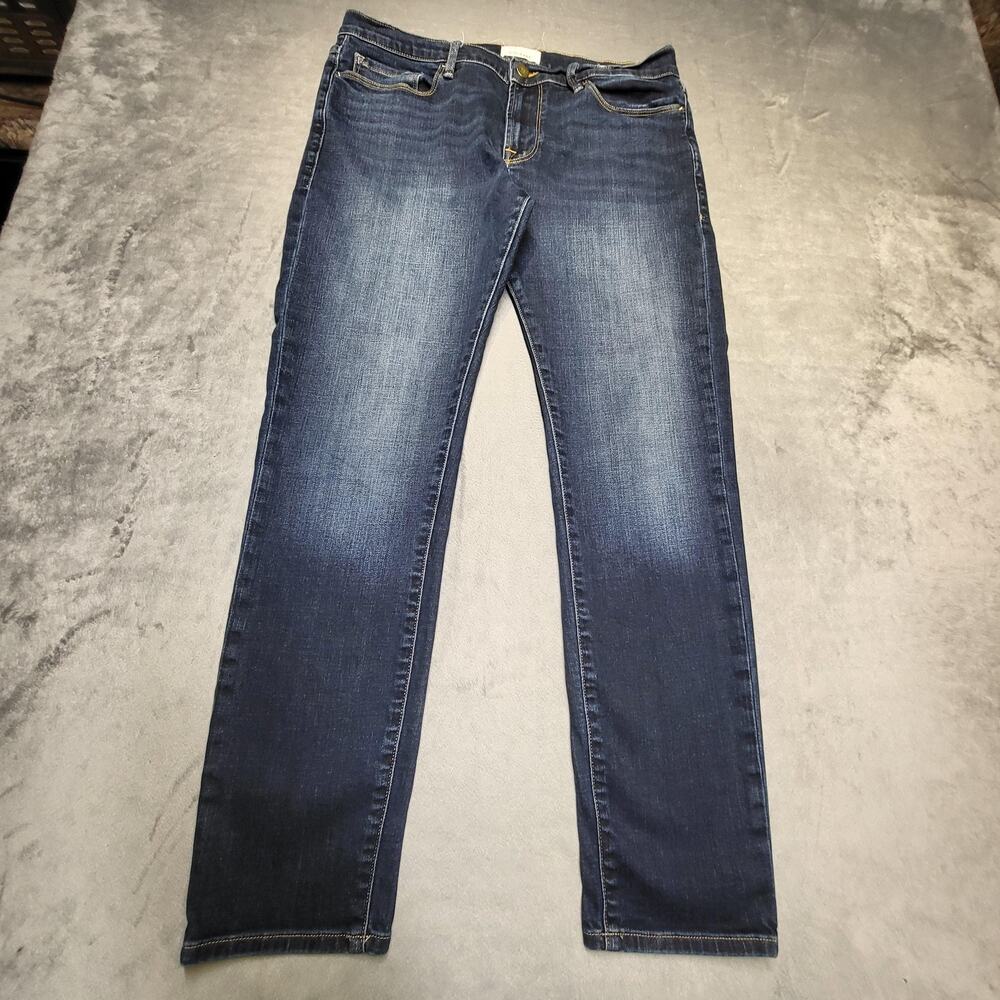 FRAME Jeans Womens 30 Blue Medium Wash Straight Slim Denim Le Garçon Pockets